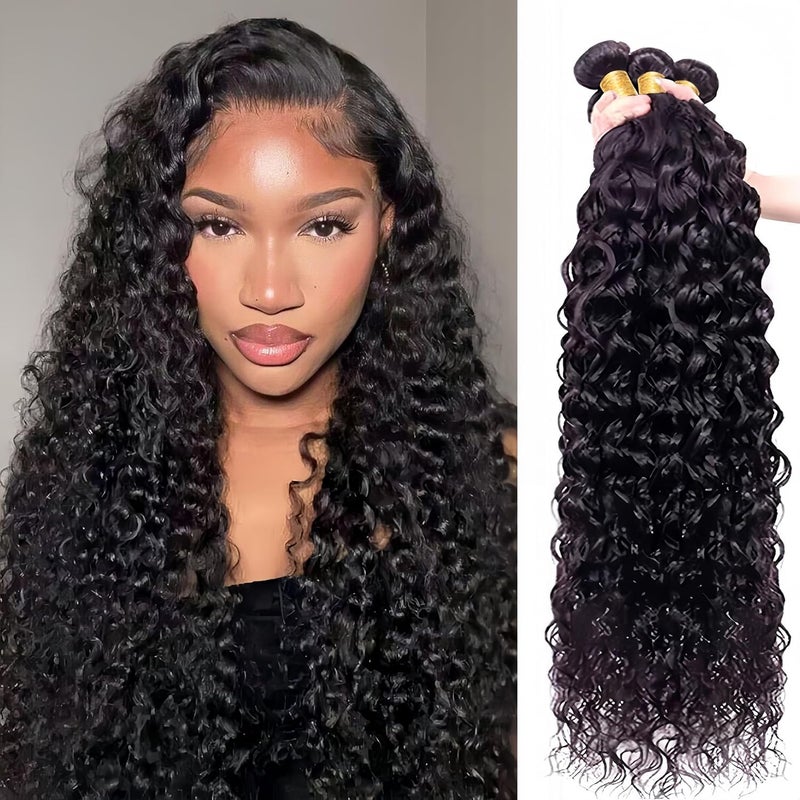 Selina 4 Bundles 18''20"22"24" Kinky Curly Bundles Human Hair Bundles Unprocessed Remy Hair Extensions Brazilian Virgin Human Hair 100 Gram/Bundle (18 20 22 24inch, Natural Color) - Image 1